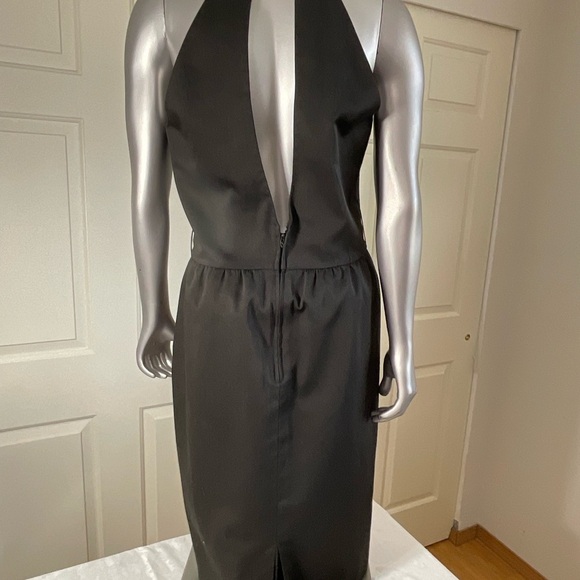 Vintage AJ Bari Dress 80s 90s Dark Pewter Color Dress Size 8 - Picture 3 of 11